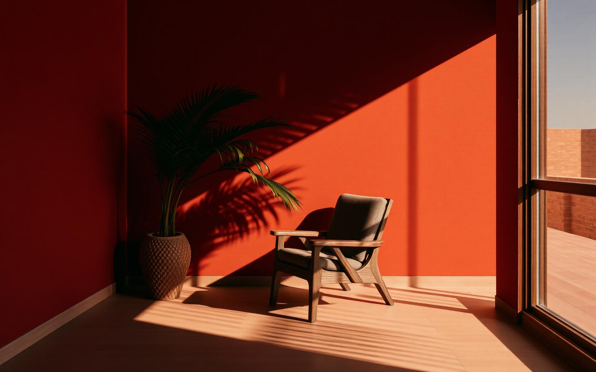 Fauteuil sculptural dans un intérieur dakarois inondé de lumière